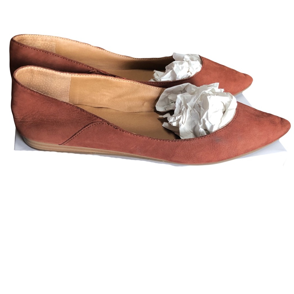 Lucky Brand pointy toe cognac leather flats 11M